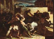  Theodore   Gericault The Race of the Barbary Horses oil on canvas